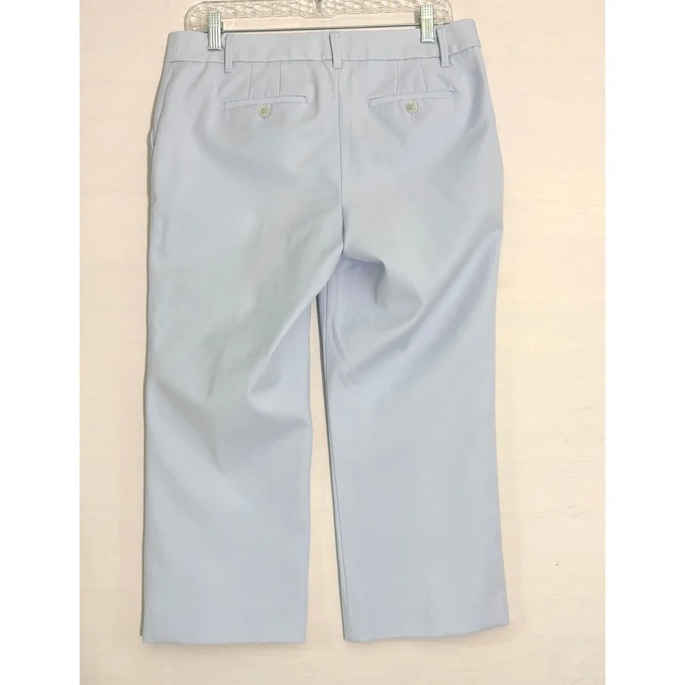 Talbots Petites Light Blue Cropped Trousers Straight Leg Pants Size 10P - Picture 2 of 9